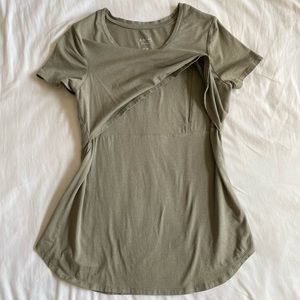 Size S olive green maternity shirt